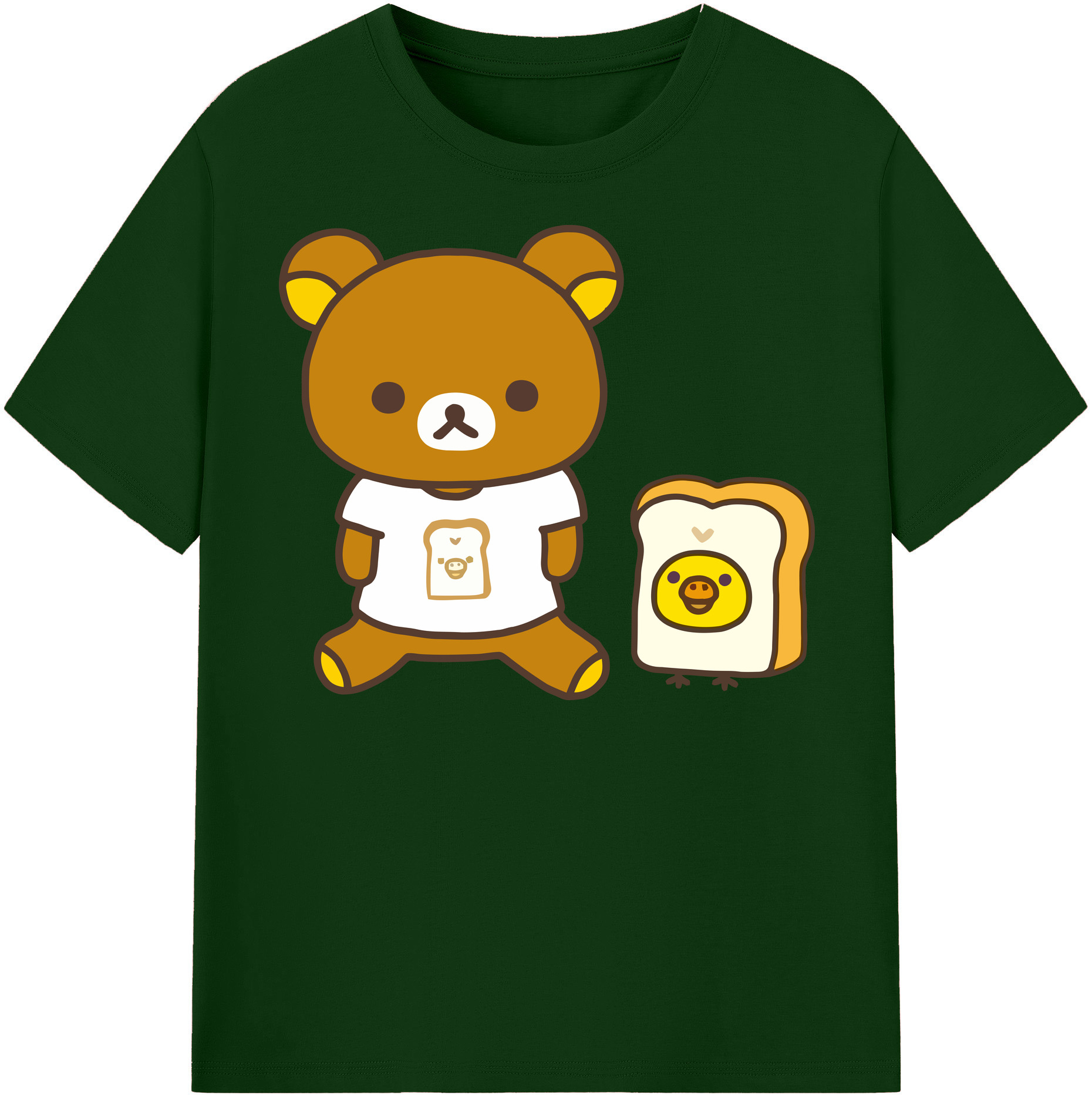 （画像用） リラックマ リラックマ キイロイトリ Rilakkuma Korilakkuma Kiiroitori 綿100％半袖Tシャツ（フロントプリント）
